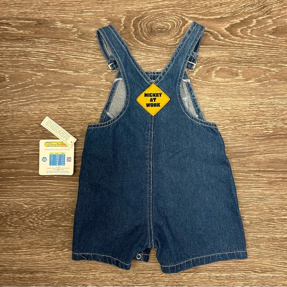SOLD NWT Vintage Disney Babies Denim Overalls, Construction Mickey, Size 18M - Picture 9 of 10